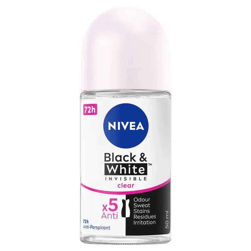 NIVEA Deodorant Roll On Black and White Clear 50ml
