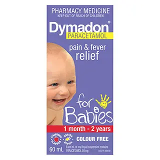 Dymadon Paracetamol For Babies Strawberry Flavour 60ml