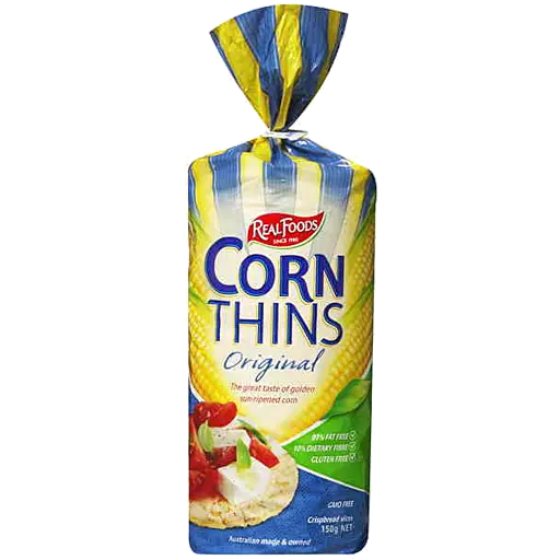 Real Foods Corn Thins Original 150g
