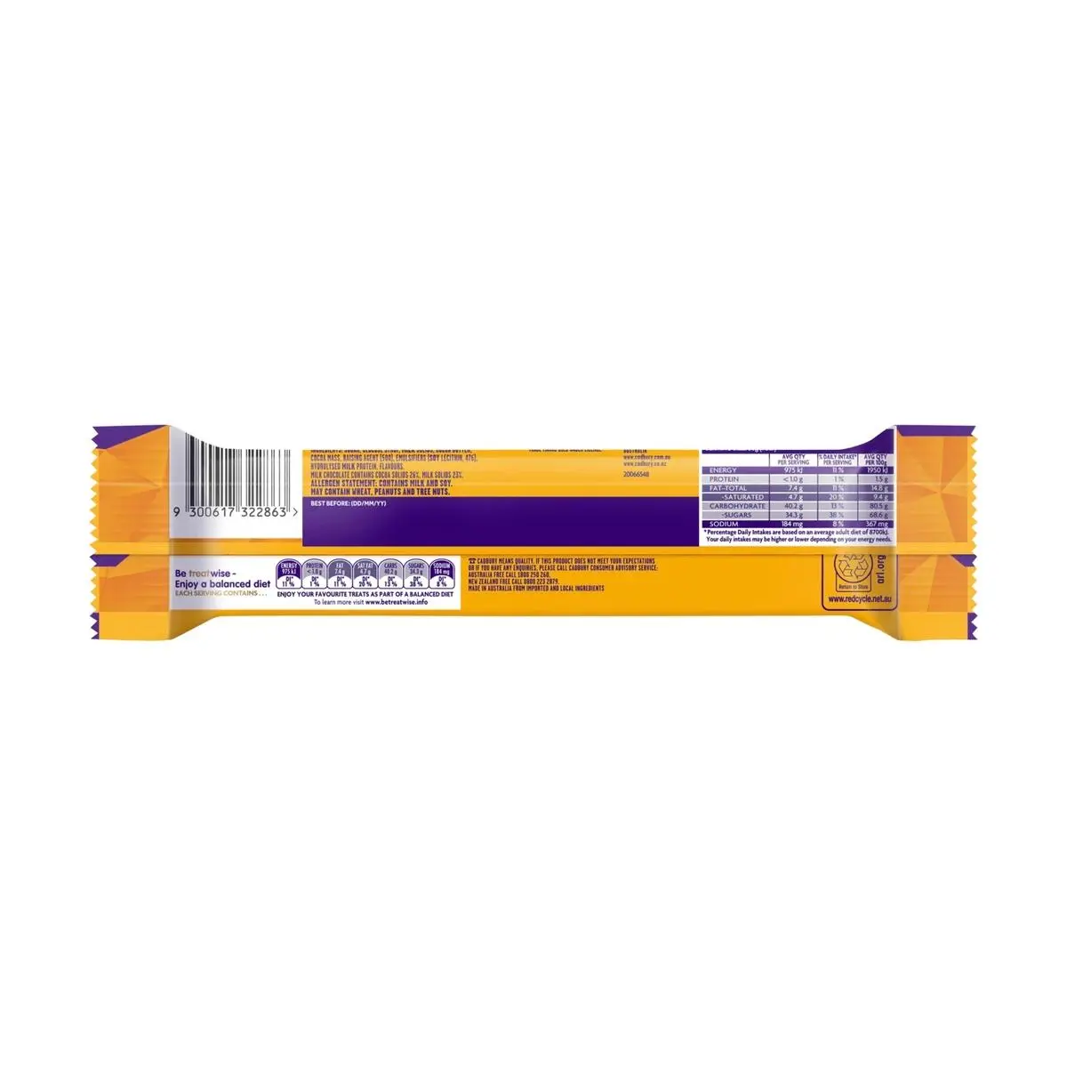 CADBURY CRUNCHIE CHOCOLATE BAR 50 GR