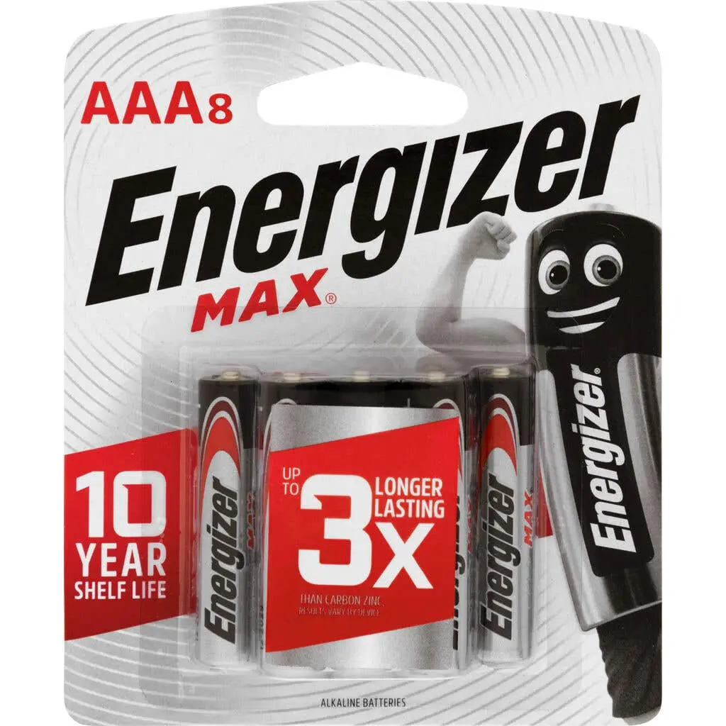 ENERGIZER MAX BATTERY AAA 8EA