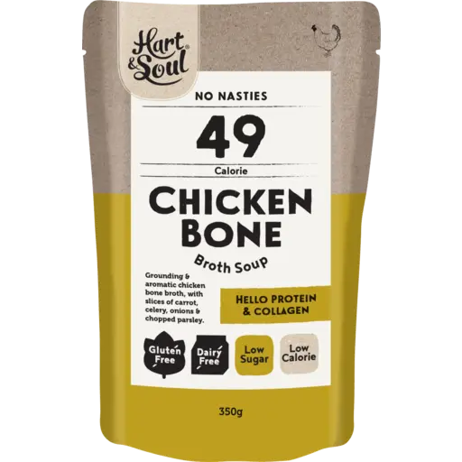 HART & SOUL SOUP POUCH CHICKEN BONE BROTH 350G