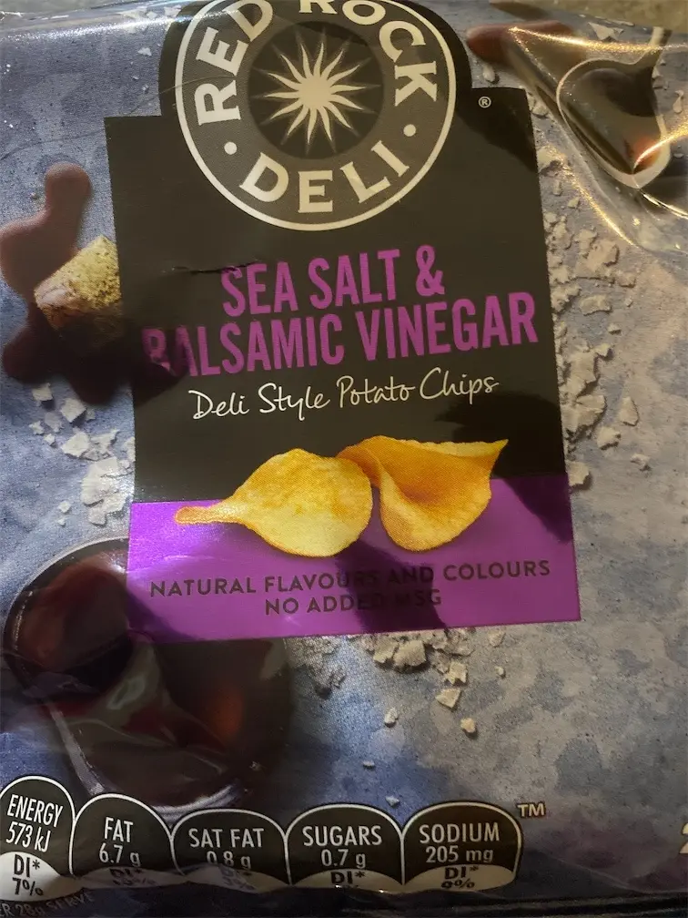 Red Rock Deli Sea Salt & Balsamic Vinegar Chips 28g