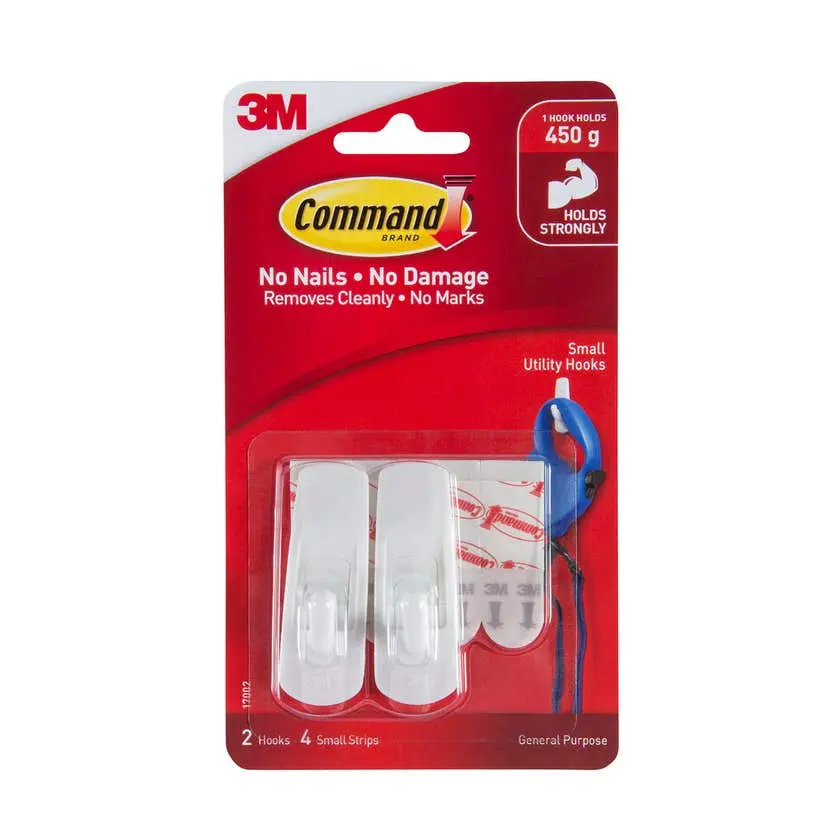 Command Mounting Hook Small - 2 hooks / 4 strips