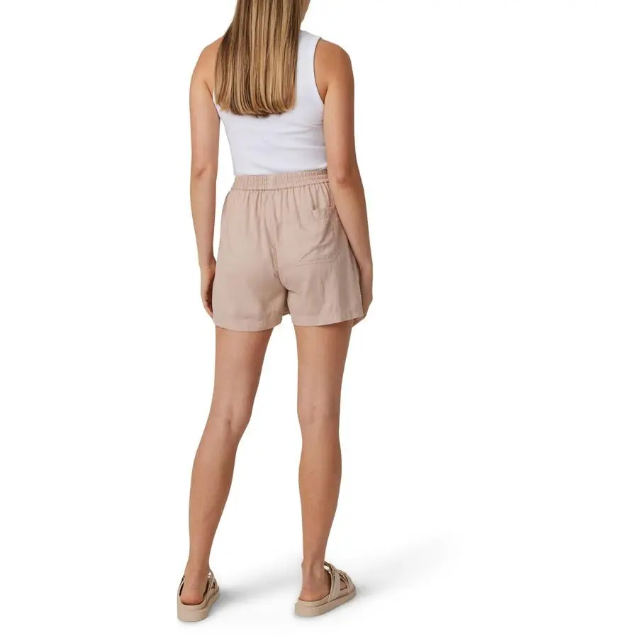 &me Women's Linen Blend Shorts - Beige - Size 12