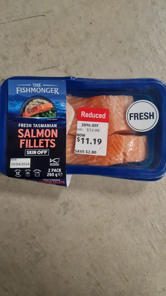 The Fishmonger Salmon Fillets Skin Off 2Pack 260g
