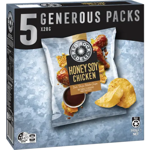 Red Rock Deli Style Potato Chips Honey Soy Chicken 140 G