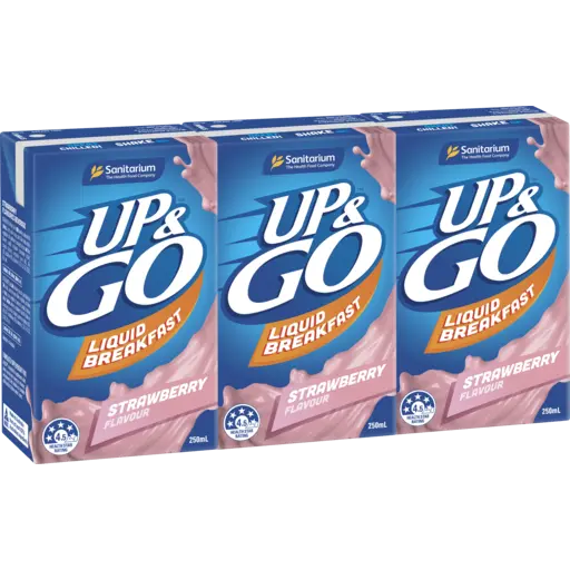 SANITARIUM UP&GO LIQUID BREAKFAST STRAWBERRY 3X250ML