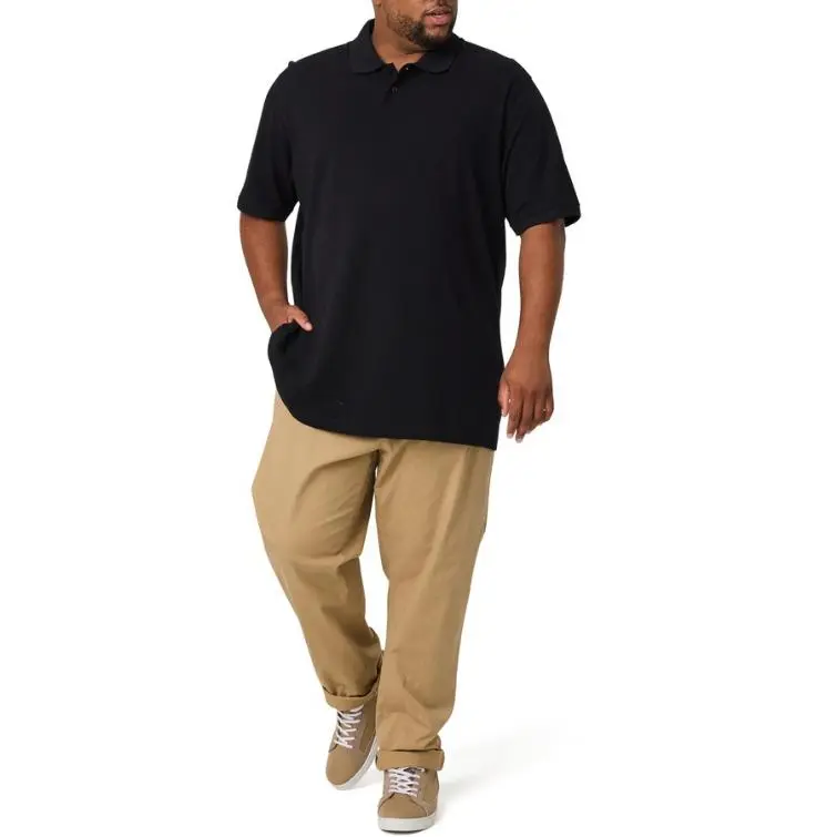 Big Joe Men's Basic Polo Shirt - Black - Size 6XL