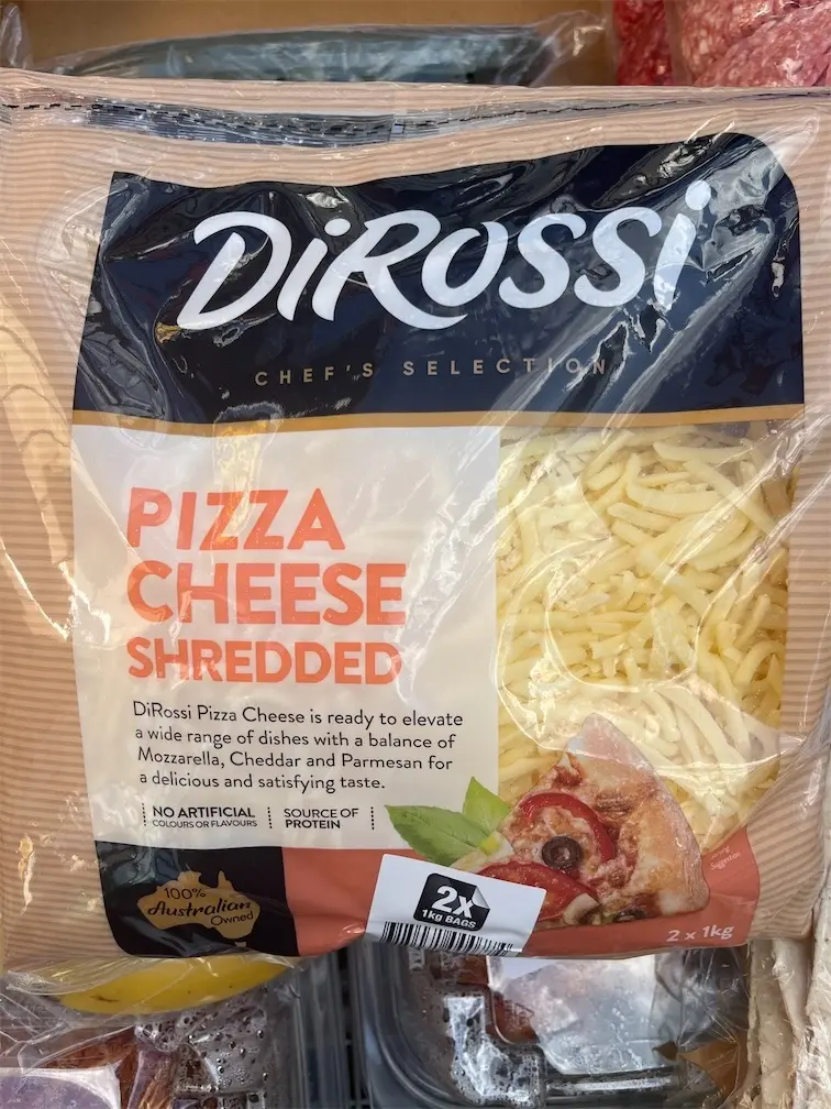 DiRossi Pizza Cheese Shredded 2 x 1kg