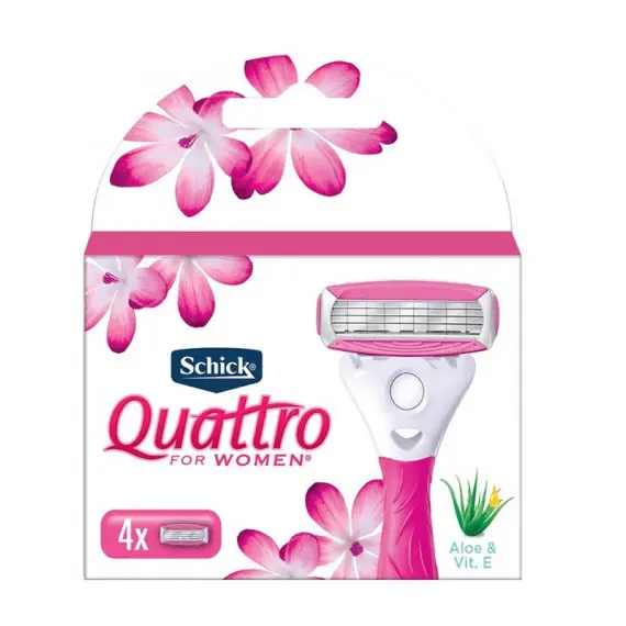 SCHICK SILK 4 RAZOR REFILLS 4EA