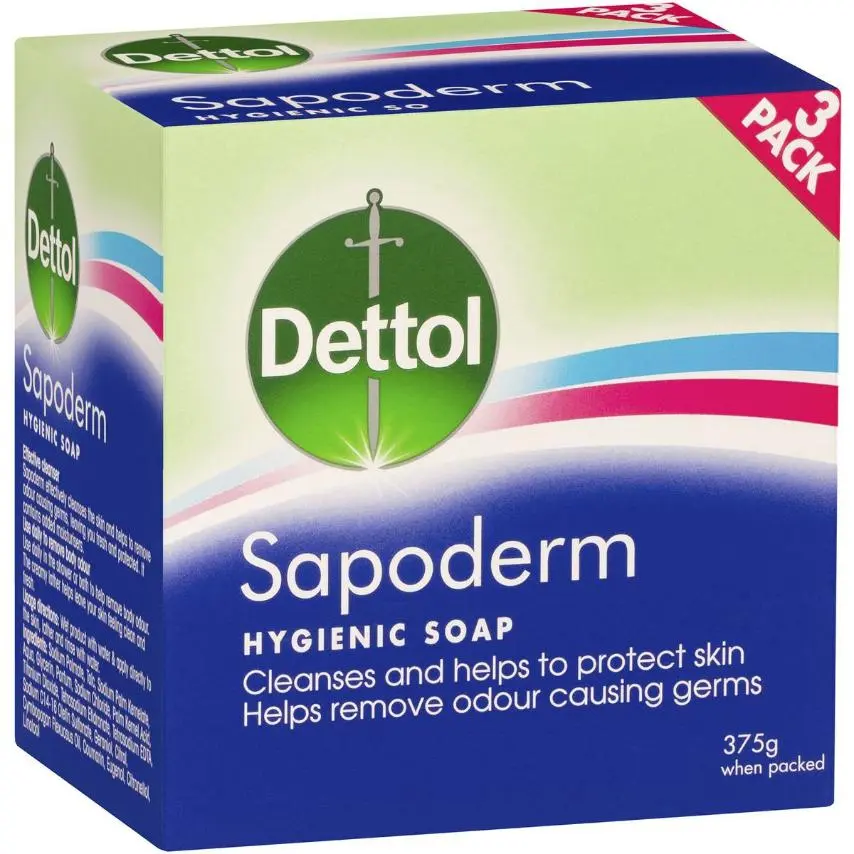 DETTOL SAPODERM SOAP HYGIENIC BAR 3x125g