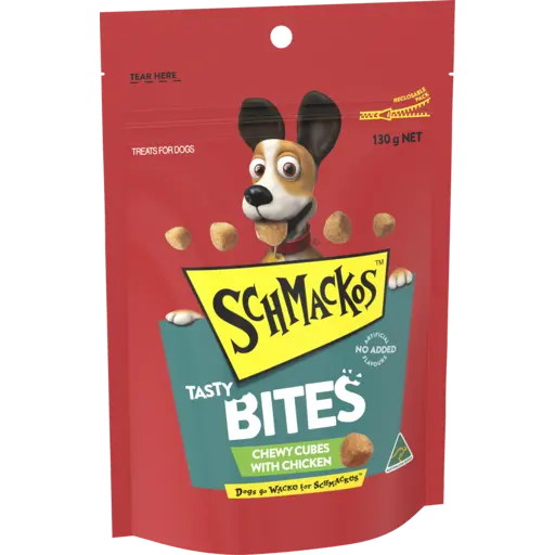 SCHMACKOS Tasty Bites Chewy Cubes Chicken 130g