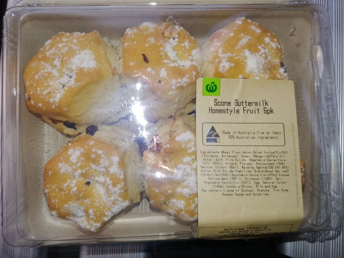 Woolworths Scone Buttermilk Homestyle Fruit 6Pk