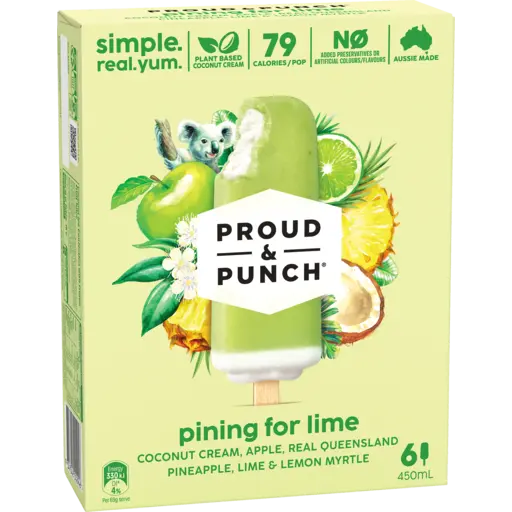 Proud & Punch Pining for Lime Frozen Dessert 6 Pack 450ml