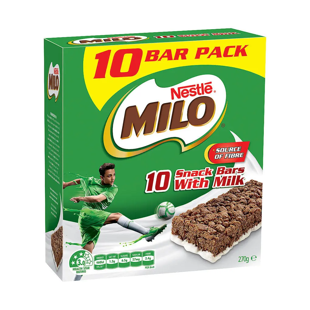 NESTLE MILO SNACK CEREAL BAR SNACK BARS DIPPED 270G