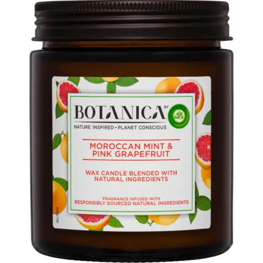 BOTANICA BY AIR WICK SCENTED CANDLE MOROCCAN MINT & PINK GRAPEFRUIT