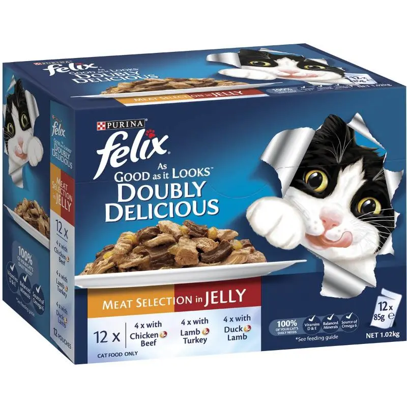 PURINA FELIX DOUBLE DELICIOUS MEAT SELECTION 12x85g