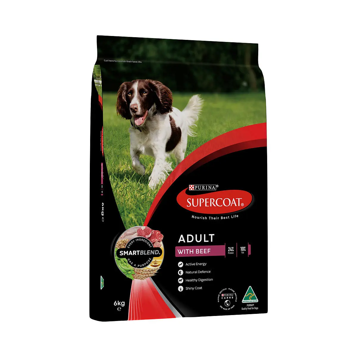 PURINA SUPERCOAT ADULT PET FOOD BEEF 6KG
