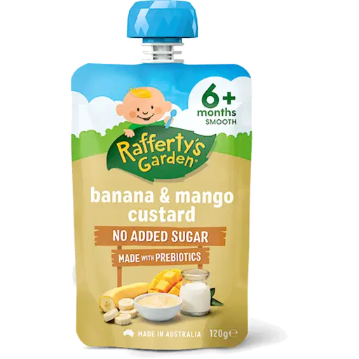 Rafferty's Garden Prebiotics Banana & Mango Custard 120g