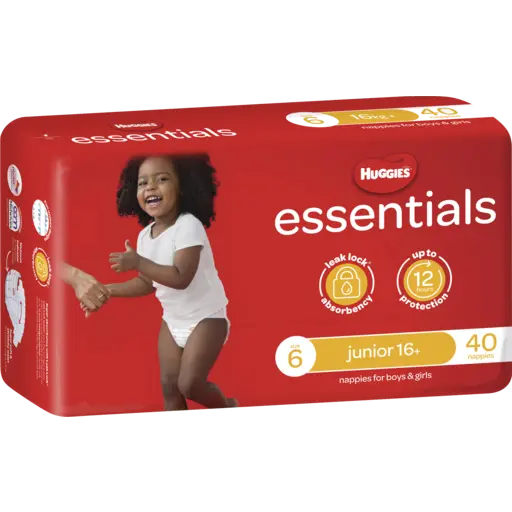 HUGGIES ESSENTIAL NAPPY ESSENTIAL SIZE 6 40 PCS