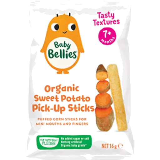 LITTLE BELLIES ORGANIC PICK-UP STICKS SWEET POTATO 16 GRAM