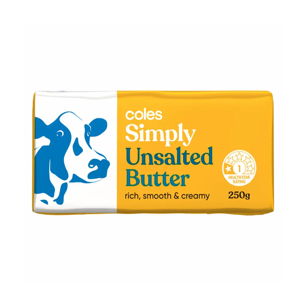Coles Unsalted Butter 250g