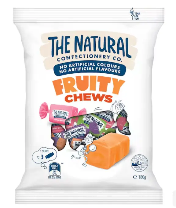 The Natural Confectionery Co. Fruity Chews Lollies 180g