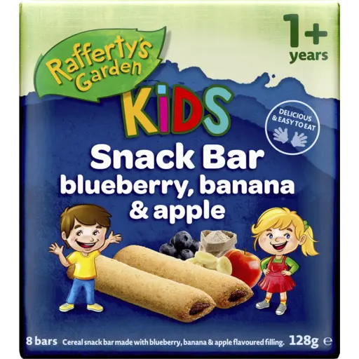Raffertys Garden Snack Bar Blueberry and Banana 8pk