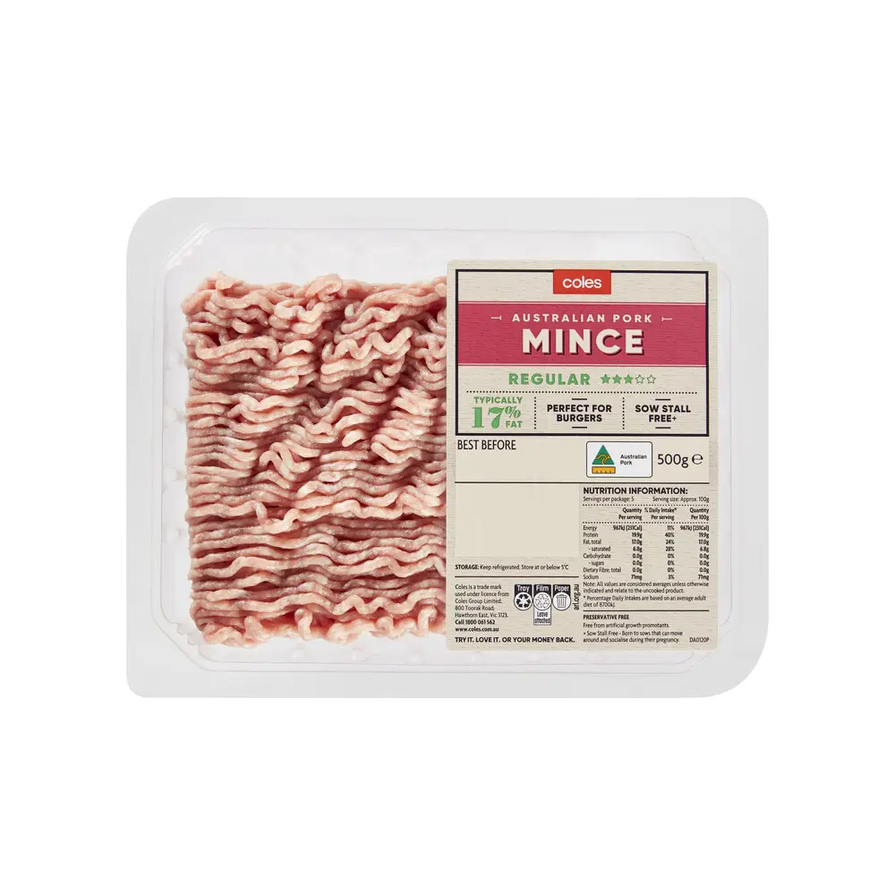 Coles 3 Star Pork Mince 500g