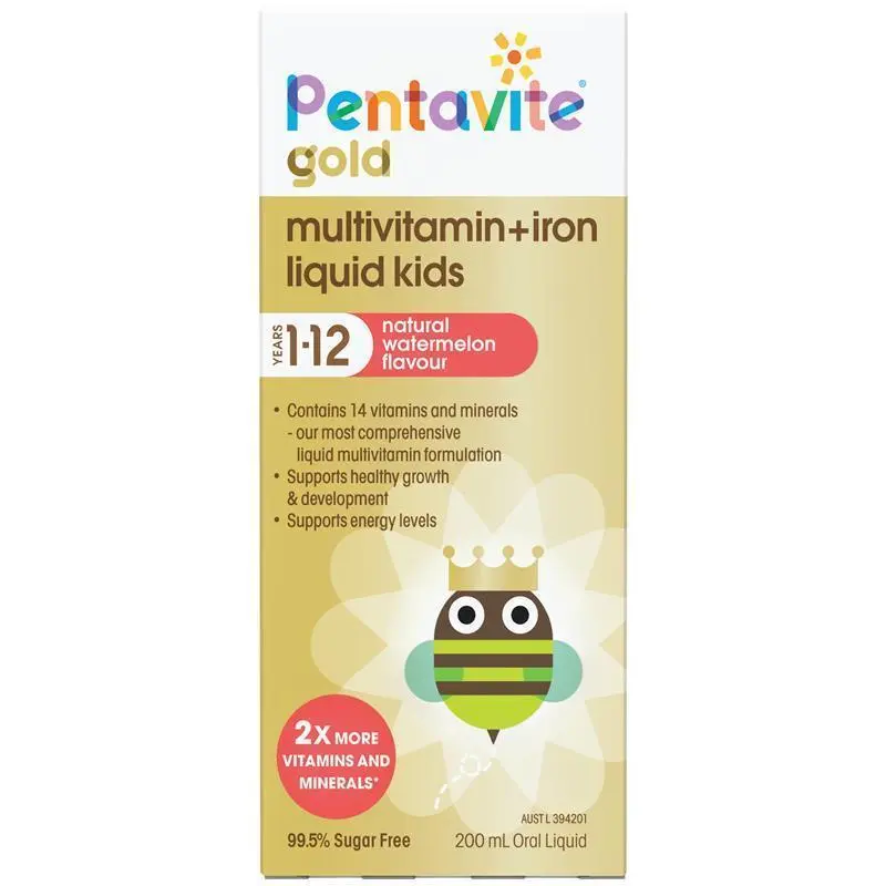 Pentavite Multivitamin + Iron Liquid for Kids 200mL