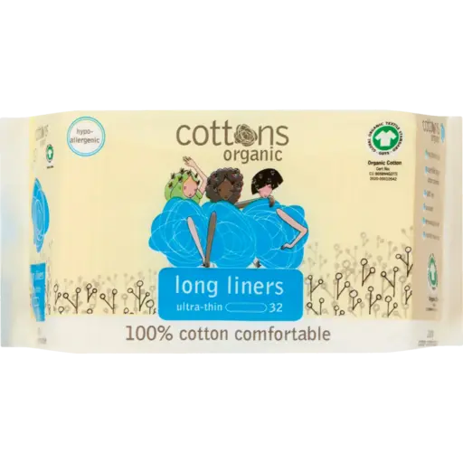 Cottons Organic Ultra Thin Long Panty Liners