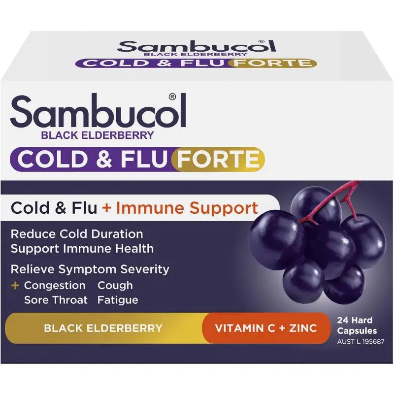 SAMBUCOL COLD & FLU FORTE CAPS 24S