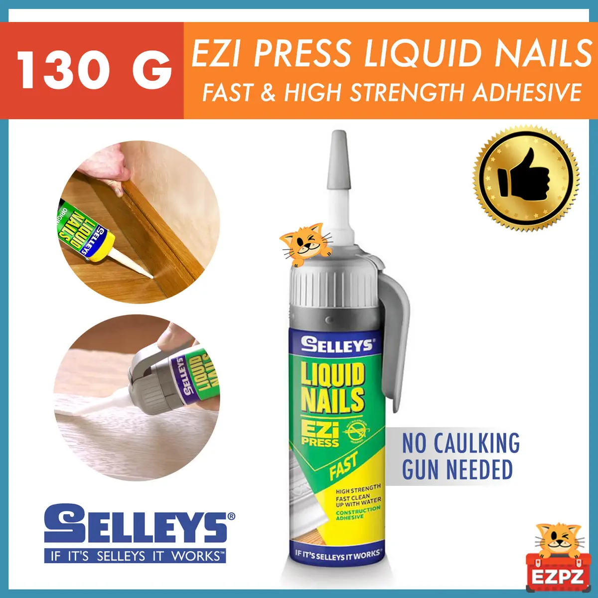 SELLEYS LIQUID NAILS FAST EZI PRESS 130g
