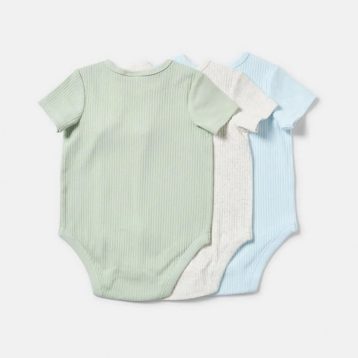 3 Pack Short Sleeve Rib Bodysuits