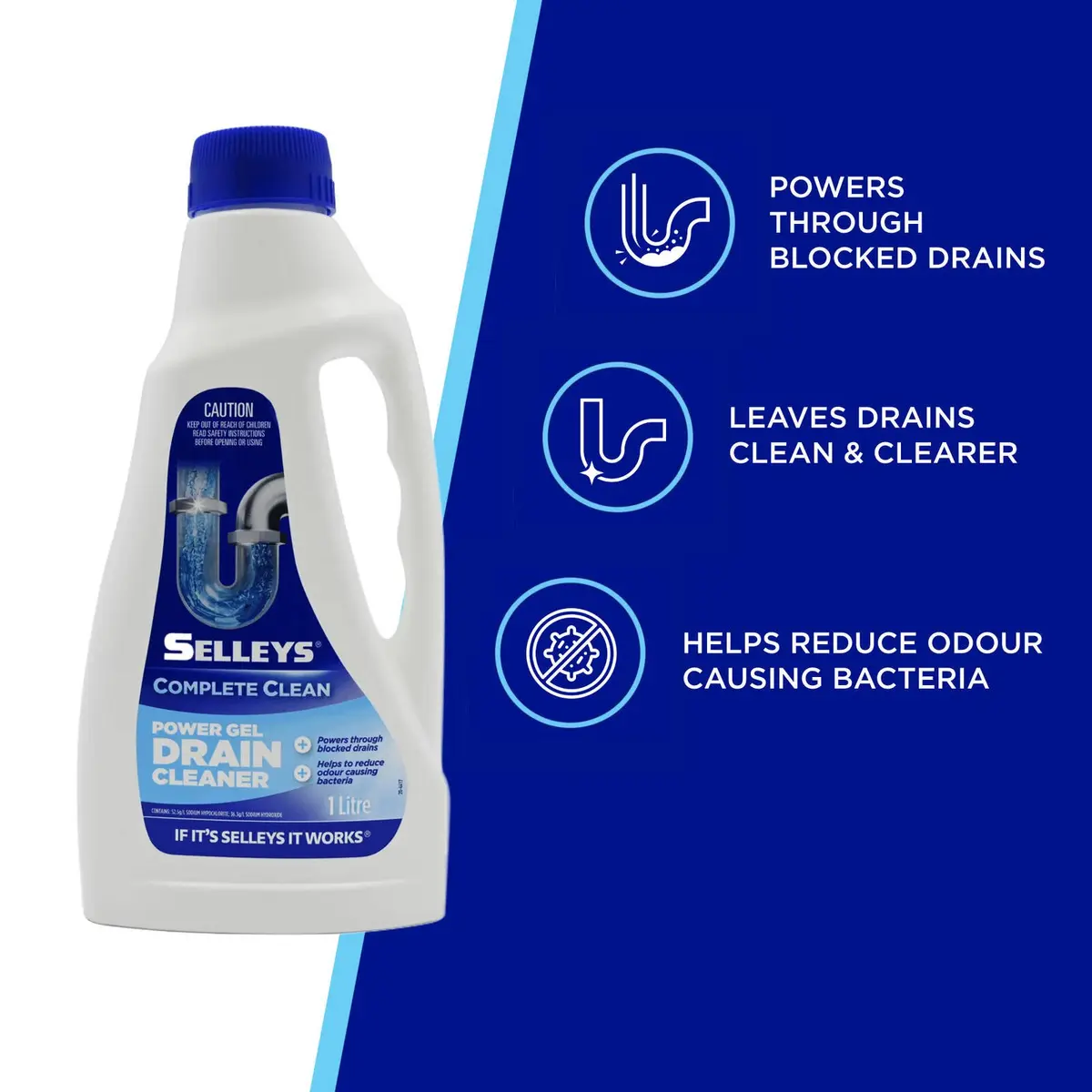 Selleys Complete Clean Power Gel Drain Cleaner 1 Litre