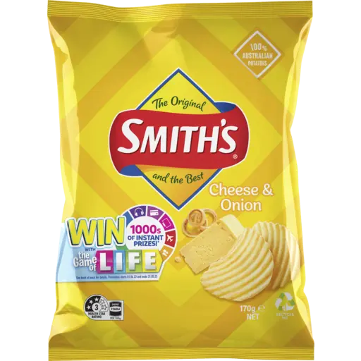 Smith's Crinkle Cut Potato Chips Cheese & Onion 170 G