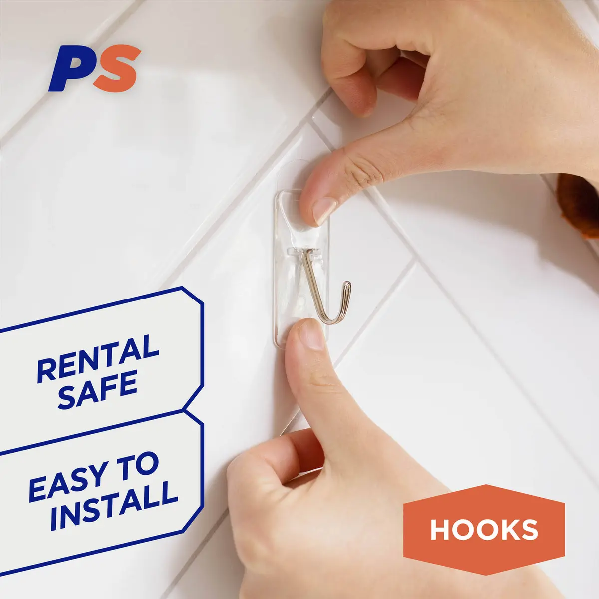 Permastik Medium Clear Kitchen Hooks - 4 Pack