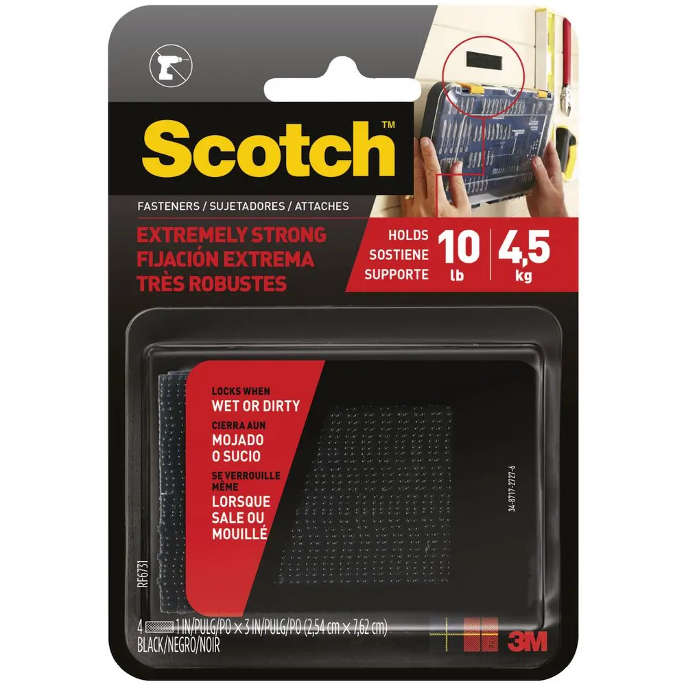 Scotch Recloseable Fasteners Black 2 per pack