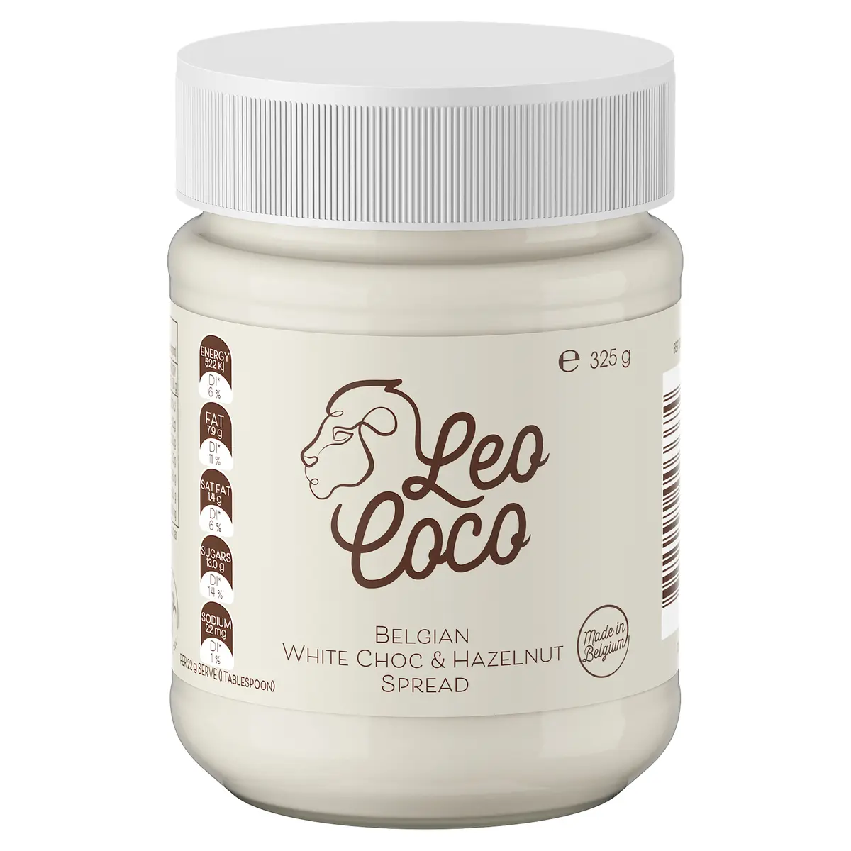 Leo Coco Belgian White Choc & Hazelnut Spread 325g