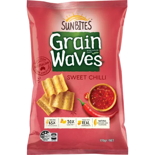 Sunbites Grain Waves Wholegrain Chips Sweet Chilli 170g