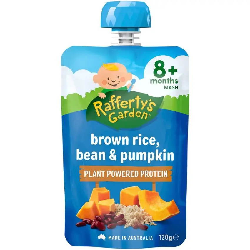 RAFFERTYS GARDEN PLANT PROTEIN BROWN RICE BEAN & PUMPKIN 120G