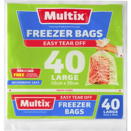Multix Freezer Bags Tear Off 40 Large 30cm x 45cm