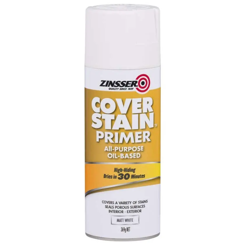 Zinsser Cover Stain Aerosol Primer White 369gm