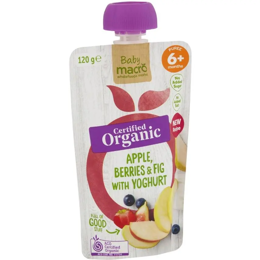 Macro Organic Baby Food Apple Berries & Fig With Yoghurt