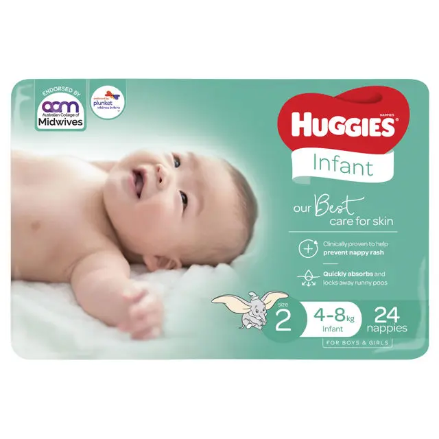 HUGGIES NAPPY SIZE 2 CONVENIENCE 4X24 PCE