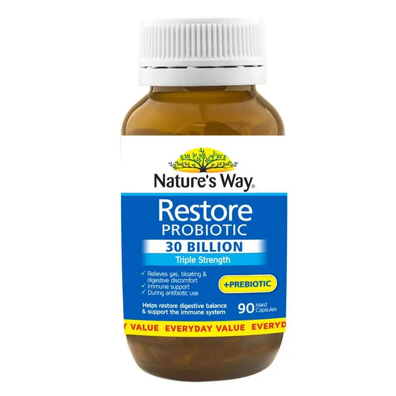 NATURE'S WAY RESTORE PROBIOTIC 30 BILLION CAPS 90EA