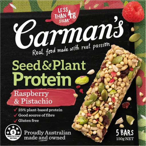 Carman's Raspberry & Pistachio Protein Bar