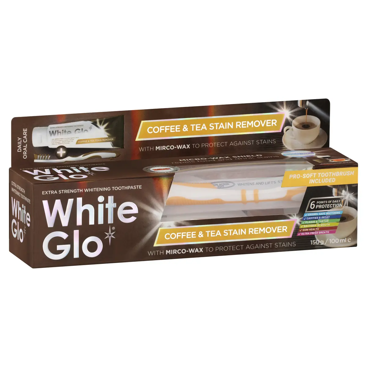 White Glo Coffee and Tea Drinkers Formula - Whitening Toothpaste 150g