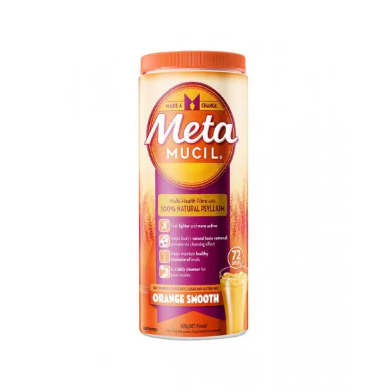 Metamucil Fibre Supplement Orange Smooth 72 Doses 425g